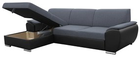 Colțar Excelsa 2 (S) (negru piele ecologică + Gri închis Textil). 1028745