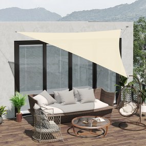 Outsunny Cort Parasolar Triunghiular Anti UV, Design Velă, Perfect pentru Grădină, Crem, 5x5x5m | Aosom Romania