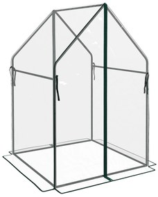 Outsunny Mini Sera Portabila 90x90x145cm cu 2 Usi cu Fermoar Transparent pentru Interior Exterior | Aosom Romania