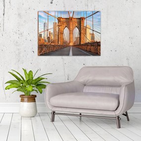 Tablou pe sticlă - Podul Brooklyn (70x50 cm)