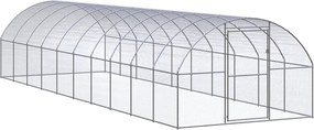 vidaXL Coteț de găini pentru exterior, 3x10x2 m, oțel zincat