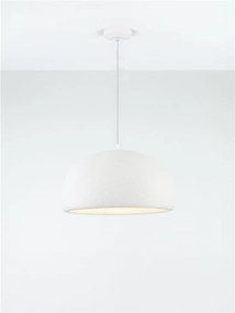 Lustra suspendata cu textura granulata Davo 43cm, alb piatra