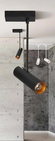 Spot directionabil cu brat, aplicat de tavan/plafon LENS SQUARE negru
