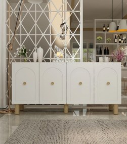 Comodă Notred (Stejar safir + alb). 1127516
