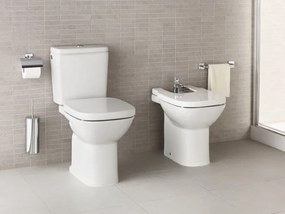 Set vas WC + bideu stativ Roca Debba patrat, portelan alb