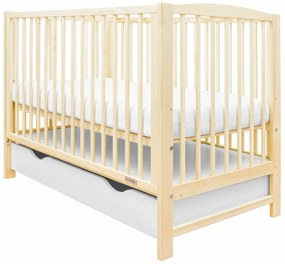 New Baby Pătuț pentru copii Lilly cu laturidetașabile și sertar, natural