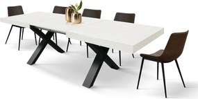 Masa Linda extensibila - BLAT ALB, PICIOR GRI ANTRACIT - 160 CM / 90 CM / H 77