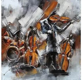 Tablou metal 3D Jazz 100x100 cm