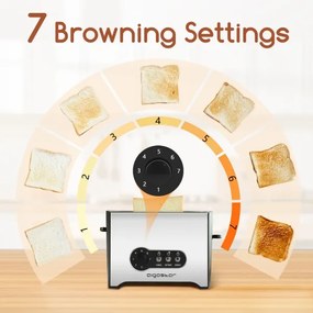 Prăjitor de pâine cu două fante Aigostar 900W/230V crom