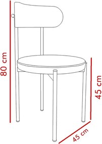 Scaun Onita, metal, negru