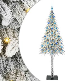 vidaXL Brad de Crăciun cu 300 LED cu suport Alb 210 cm PE și Oțel