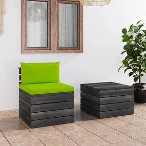 3061670 vidaXL Set mobilier grădină din paleți, 2 piese, cu perne, lemn de pin