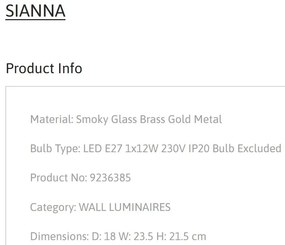 Aplica de perete design modern SIANNA