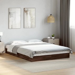 vidaXL Cadru pat fără saltea stejar maro 140x200 cm lemn prelucrat