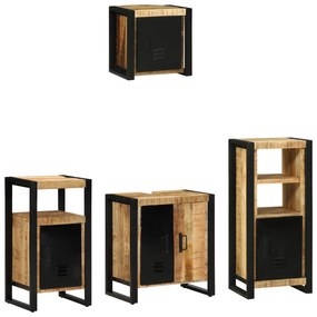 vidaXL Set de mobilier pentru baie 4 pcs Maro Lemn de mango solid