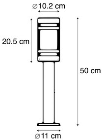 Lampă inteligentă de exterior neagră 50 cm IP44 inclusiv WiFi ST64 - Gleam