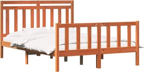 vidaXL Cadru de pat cu headboard Maroniu cerat 205,5 x 165,5 x 100 cm