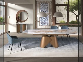 Masa extensibila design LUX Porcelain Marble 180-270cm