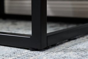 Neînvins Masuta laterala Elegance 45 cm aspect marmura cu cadru alb, negru