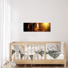 Tablou cu lumânare (cu ceas) (90x30 cm)