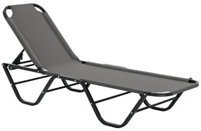 Outsunny Șezlong Reglabil din Aluminiu, Gri, pentru Piscină și Grădină, 163x58.5x91 cm | Aosom Romania