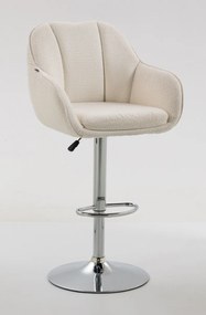 HR2055W Scaun Crem din Boucle cu Bază Cromata