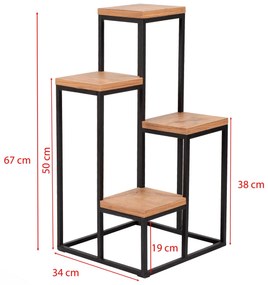 Ghiveci de flori decorativ Vopamo 1 (pin atlantic + negru). 1093631