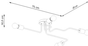 Lustră aplicată Sollux SL.1669 TIMBO 4xE27/15W/230V negru/bej/fag
