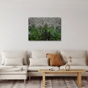 Tablou - Zid de beton cu plante (70x50 cm)
