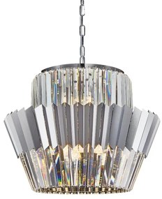 Lustră pe lanț DONNA 12xE14/40W/230V d. 55 cm crom mat