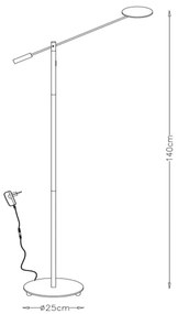 Lampadar LED dimabil Lucide 19766/09/30 ANSELMO LED/9W/230V negru