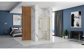 Rea Alex usi de dus 120 cm culisanta auriu periat sticla transparenta REA-K2501