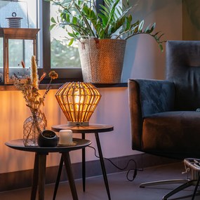 Lampă de masă rustică din bambus cu alb - Canna Diamond