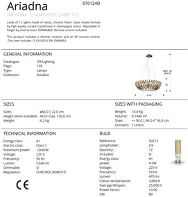 Lustra LED dimabila cu telecomanda 66cm ARIADNA champagne SV-876124D