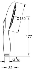 GROHE VITALIO RAIN 26107000 - duș de mână, diametru 130 mm, crom lucios