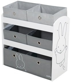 Organizator de jucării pentru copii alb/gri 63,5x29,5x60 cm Miffy – Roba