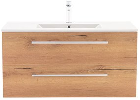Dulap inferior Vario Clam 100 cu lavoar, stejar alb