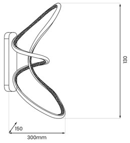 Aplică LED TESORO LED/15W/230V negru