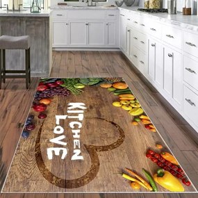 Covor bucatarie antiderapant 80x150 cm maro