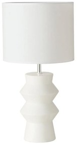Lampa de masa Whitia, abajur din bumbac, Ø 25 cm