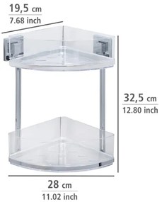 WENKO 22690100 - Raft de colț VACUUM-LOC QUADRO ED, 28 x 32,5 cm, argintiu/crom lucios