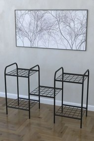 Etajera metal pentru flori 5 rafturi Decor Homs 95 x 60 x 31 cm, negru