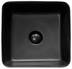 Lavoar pe blat, Fluminia, My Black Box, patrat, 39 x 39 cm, cu ventil, negru mat