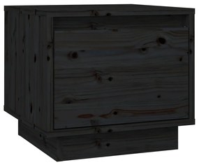 813403 vidaXL Noptieră, negru, 35x34x32 cm, lemn masiv de pin