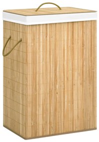 vidaXL Coș de rufe din bambus cu 2 secțiuni, 72 L