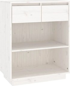 vidaXL Dulap consolă, alb, 60x34x75 cm, lemn masiv de pin