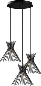 Lustră neagră cu abajur din metal ø 63 cm Kirpi – Opviq lights