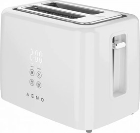 Prăjitor de pâine AENO ATS0002W, 930 W, 7 trepte, comandă tactilă, temporizator invers, protecție împotriva blocării, silențios, alb