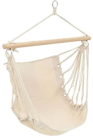 Scaun leagăn/hamac mare, alb crem, material textil