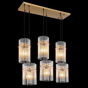 Globo 15698-6HM - Candelabru suspendat pe cablu GORLEY 6xE27/60W/230V auriu